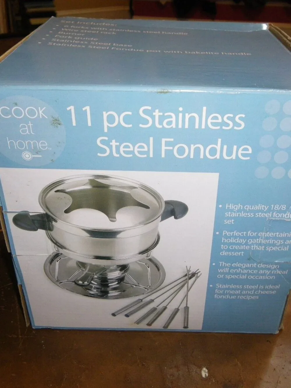 11 pc Stainless Steel Fondue Set